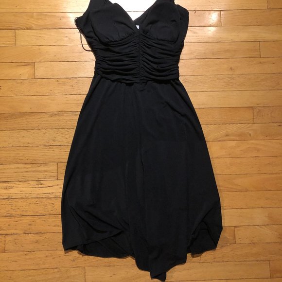 Brand New London Times LBD Little Black Spaghetti Strap Cocktail Dress - Picture 4 of 12